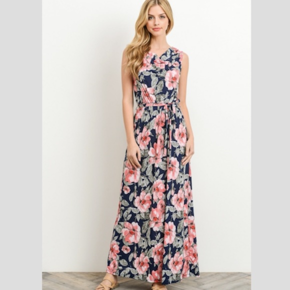 Gilli Dresses & Skirts - ONE LEFT !!! Gilli Navy Pink Floral Maxi Dress